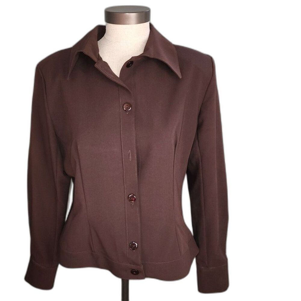 Vintage Sea Suns Brown Button Up Jacket Blazer Size M